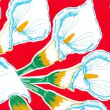 freckled sage calla lily red oilcloth swatch