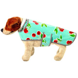 cherry aqua oilcloth doggie raincoat