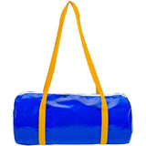 freckled sage cobalt blue oilcloth duffel bag