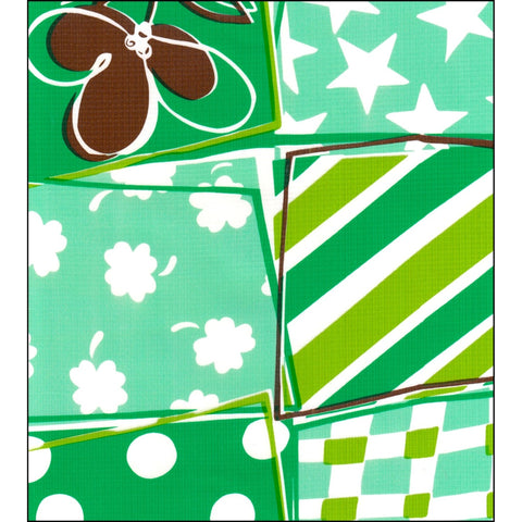 freckled sage patchwork green oilcloth swatch