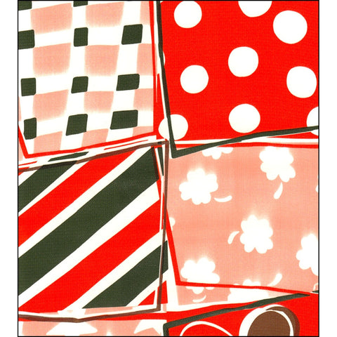 freckled sage patchwork orange oilcloth swatch