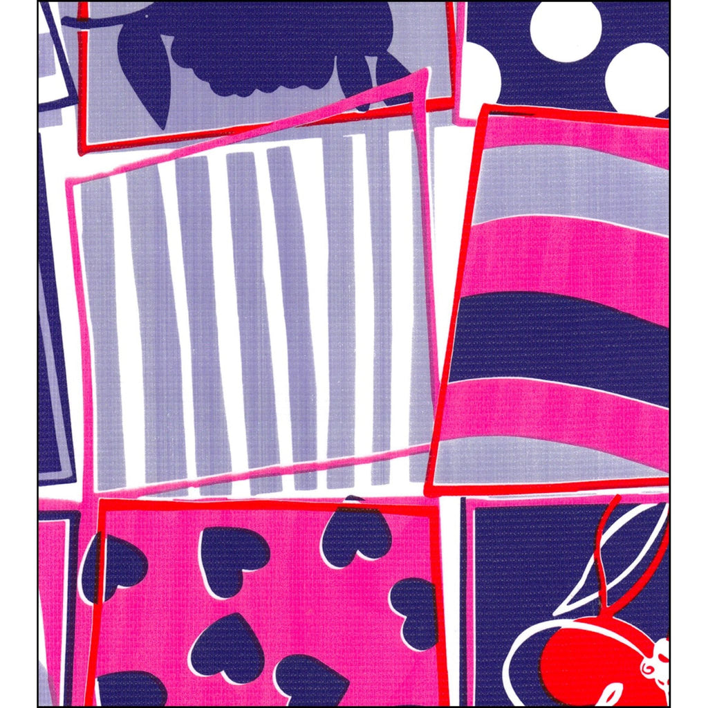 freckled sage patchwork purple oilcloth swatch