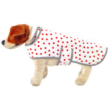 dot red oilcloth doggie raincoat