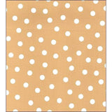 freckled sage dot white on tan oilcloth swatch