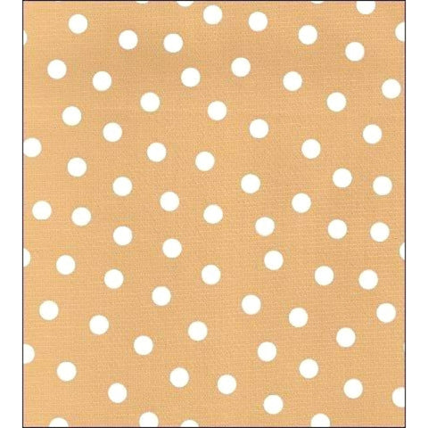 freckled sage dot white on tan oilcloth swatch
