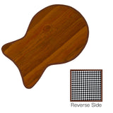 reversible cat mat in faux bois plank and gingham black