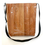 faux bois plank oilcloth crossbody bag