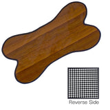 faux bois plank / gingham black reversible oilcloth dog mat