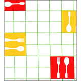 Forks and Spoons Lime Green Oilcloth Tablecloths