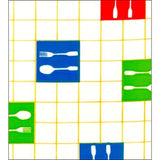 Forks and Spoons Yellow Oilcloth Tablecloths