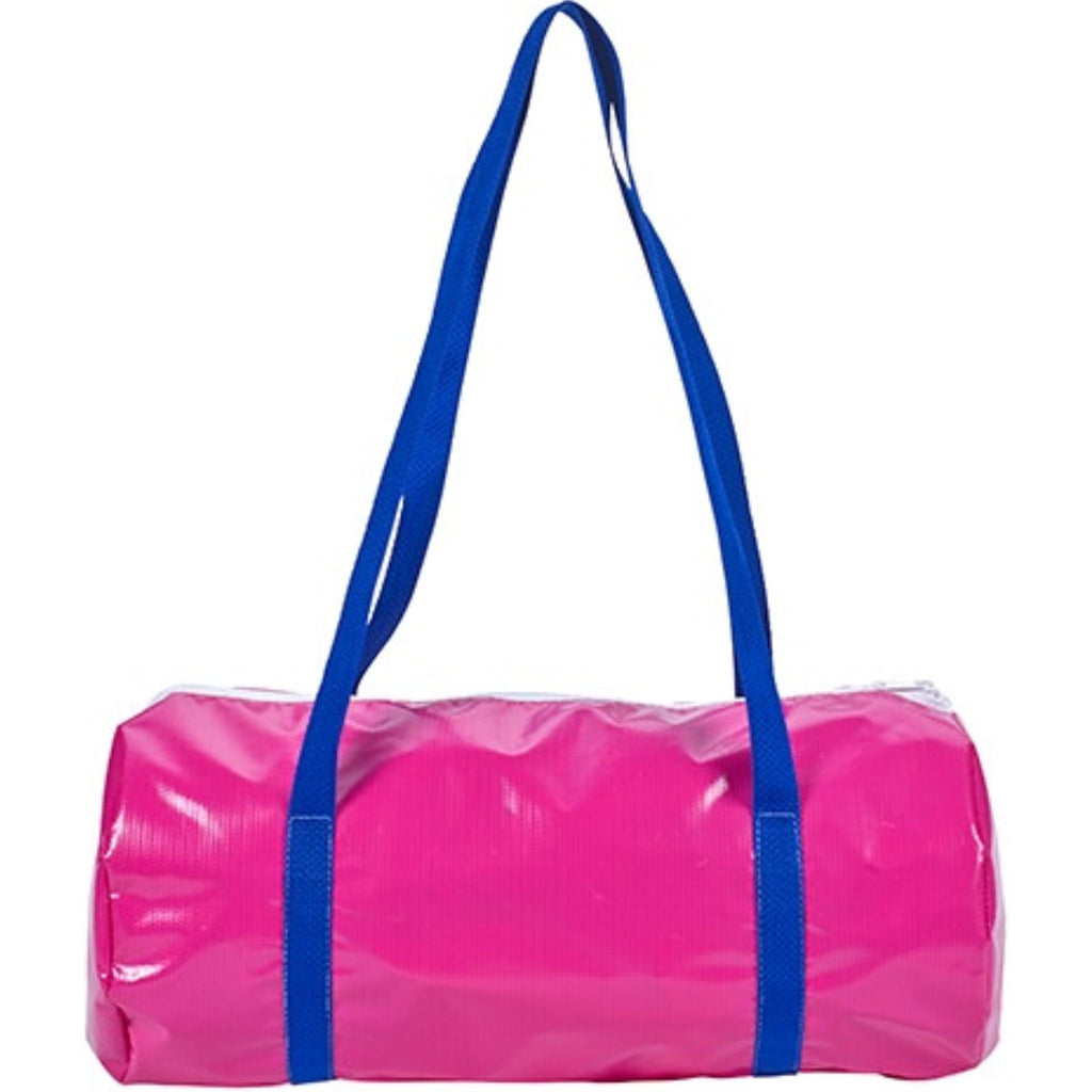 freckled sage fuchsia oilcloth duffel bag