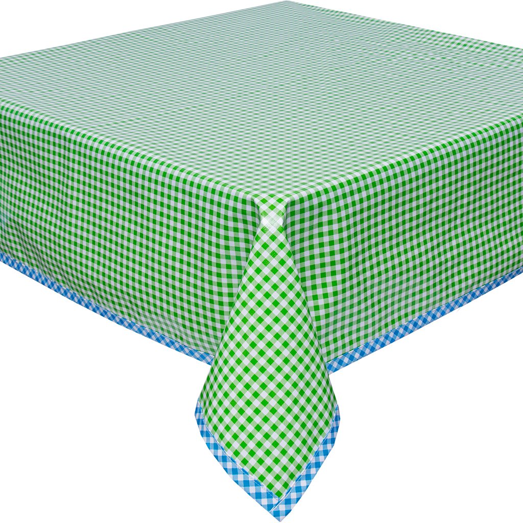 38 x 47 Gingham Lime Oilcloth Tablecloths