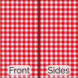 gingham red oilcloth lunch bag