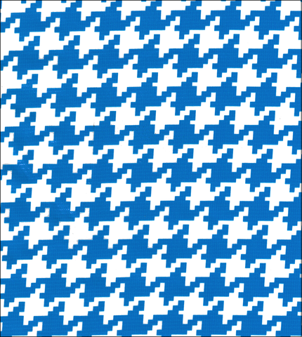 70" Square Houndstooth Blue Oilcloth Tablecloth