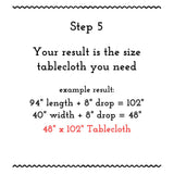 Custom Rectangular Tablecloth up to 48x102