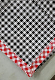Odd Sized Gingham Black Oilcloth Tablecloths