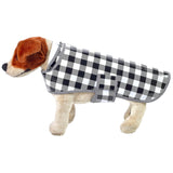 large gingham black oilcloth doggie raincoat