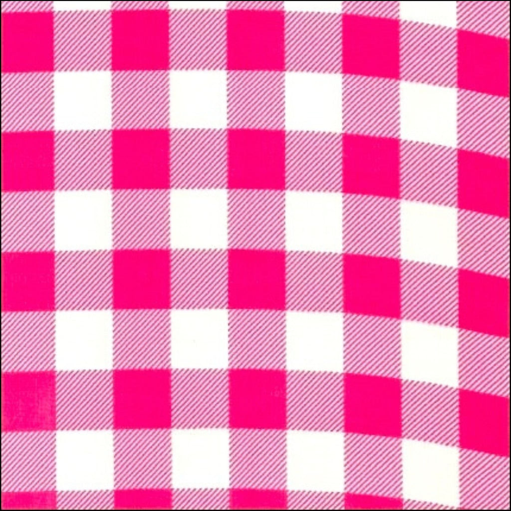 large gingham pink oilcloth swatch