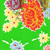 mum lime green oilcloth swatch