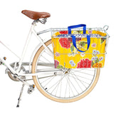 mum yellow bike basket tote