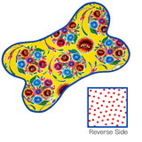 bloom yellow / dot red reversible oilcloth dog mat