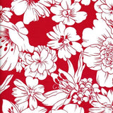 Freckledsage.com white Chelsea Flowers on solid Red Swatch