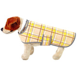plaid brown & yellow oilcloth doggie raincoat
