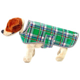 plaid green oilcloth doggie raincoat