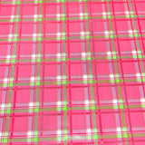 plaid hot pink oilcloth swatch