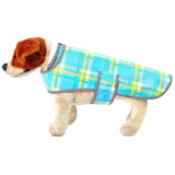 plaid light blue oilcloth doggie raincoat