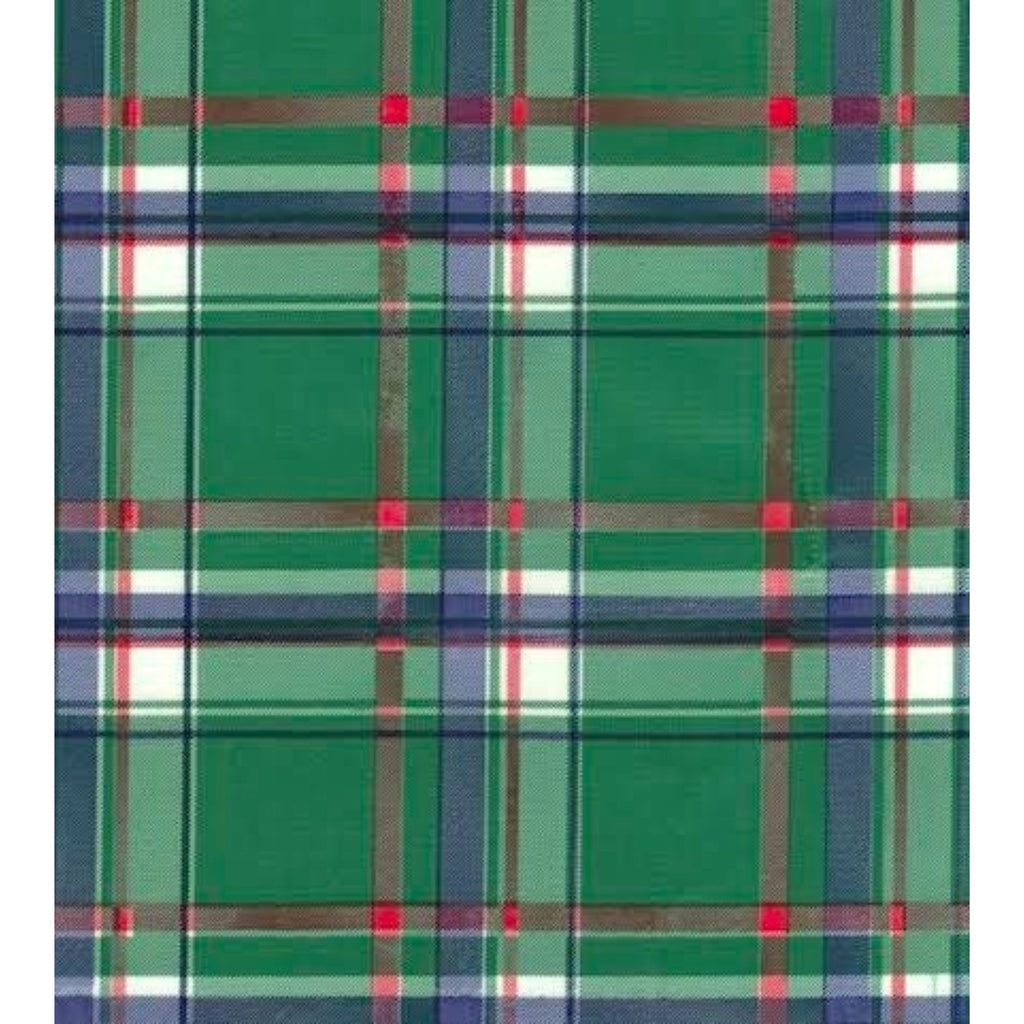 freckled sage plaid green and navy blue oilcloth swatch