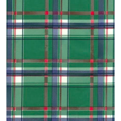 freckled sage plaid green and navy blue oilcloth swatch