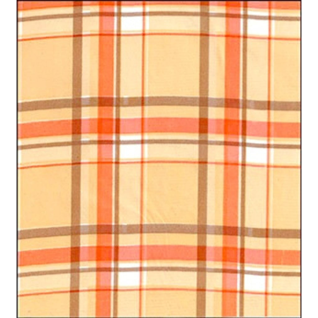 freckled sage plaid orange and tan oilcloth swatch