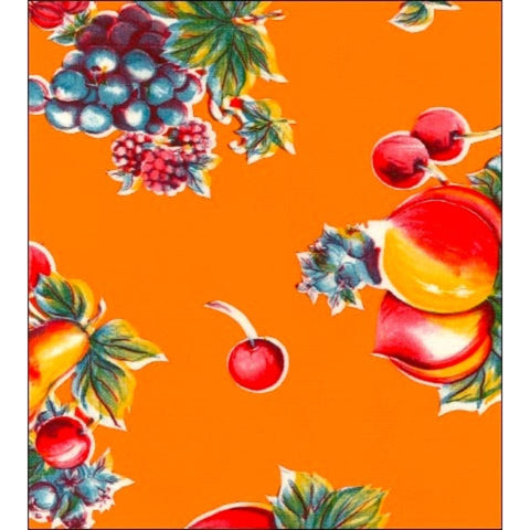 freckled sage retro orange oilcloth swatch