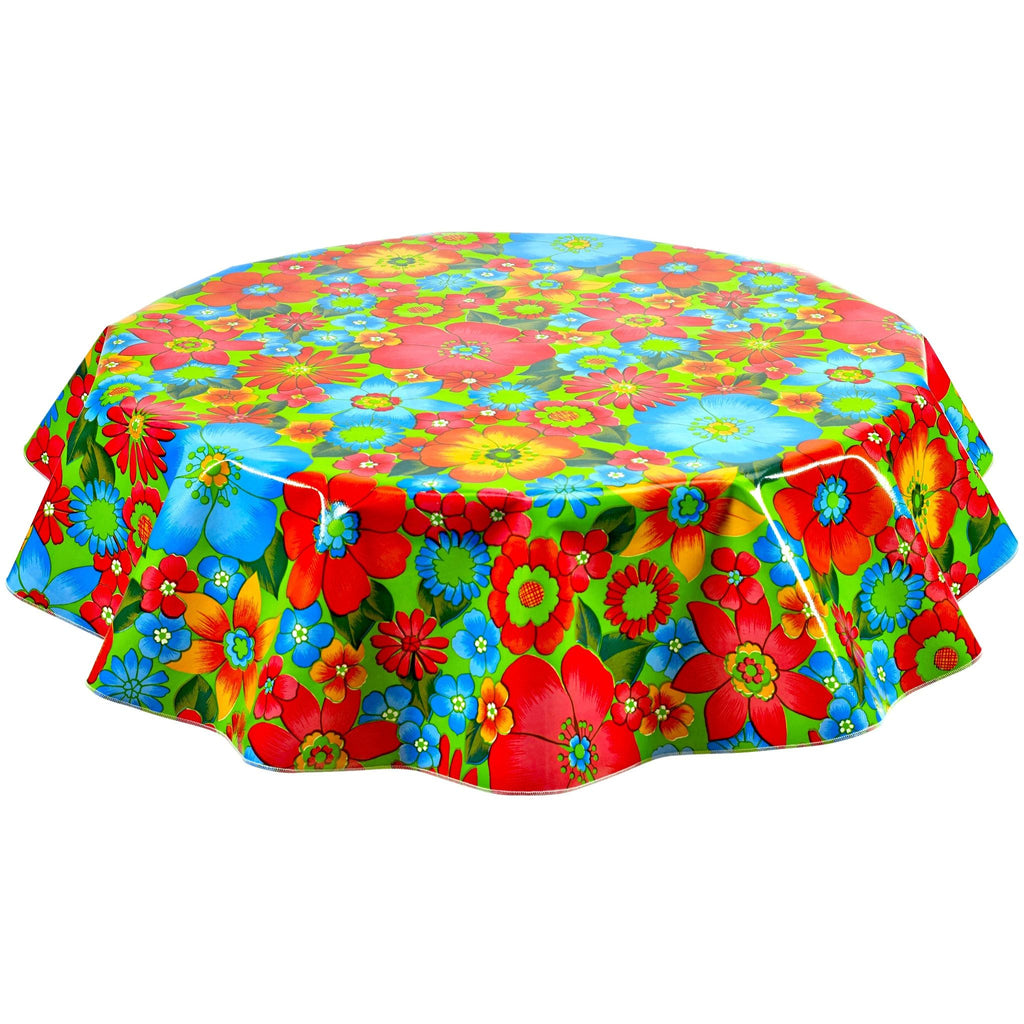 round betty's bunch lime green oilcloth tablecloth
