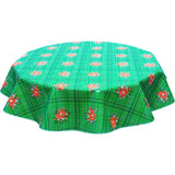 Round Bouquet Green Oilcloth Tablecloths
