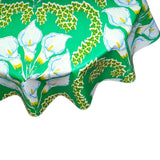 freckled sage round calla lily green oilcloth tablecloth