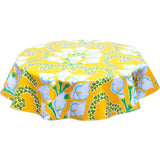 Round Calla Lily Yellow Oilcloth Tablecloths