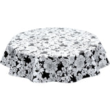 round chelsea on black oilcloth tablecloth