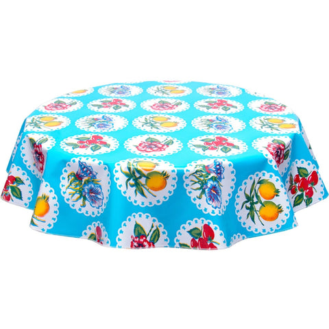 round doily 2 light blue oilcloth tablecloth