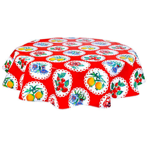 round doily 2 red oilcloth tablecloth