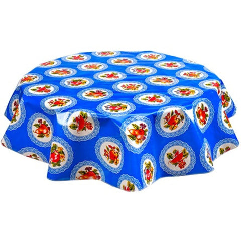 round doily blue oilcloth tablecloth