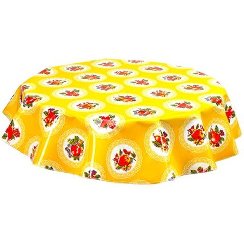 round doily yellow oilcloth tablecloth