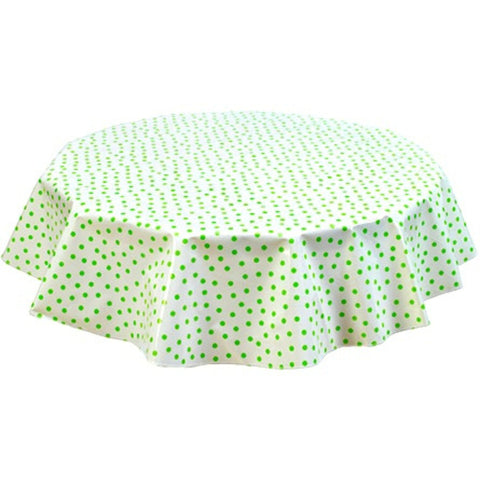 round dot lime green oilcloth tablecloth