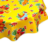 freckled sage round fruit basket yellow oilcloth tablecloth