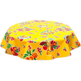 freckled sage round fruit basket yellow oilcloth tablecloth