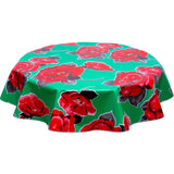 round gardenia green oilcloth tablecloth