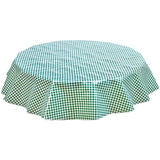 round gingham green oilcloth tablecloth