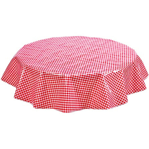 round gingham red oilcloth tablecloth