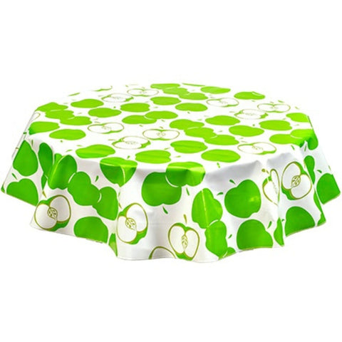 round mod apple lime green oilcloth tablecloth